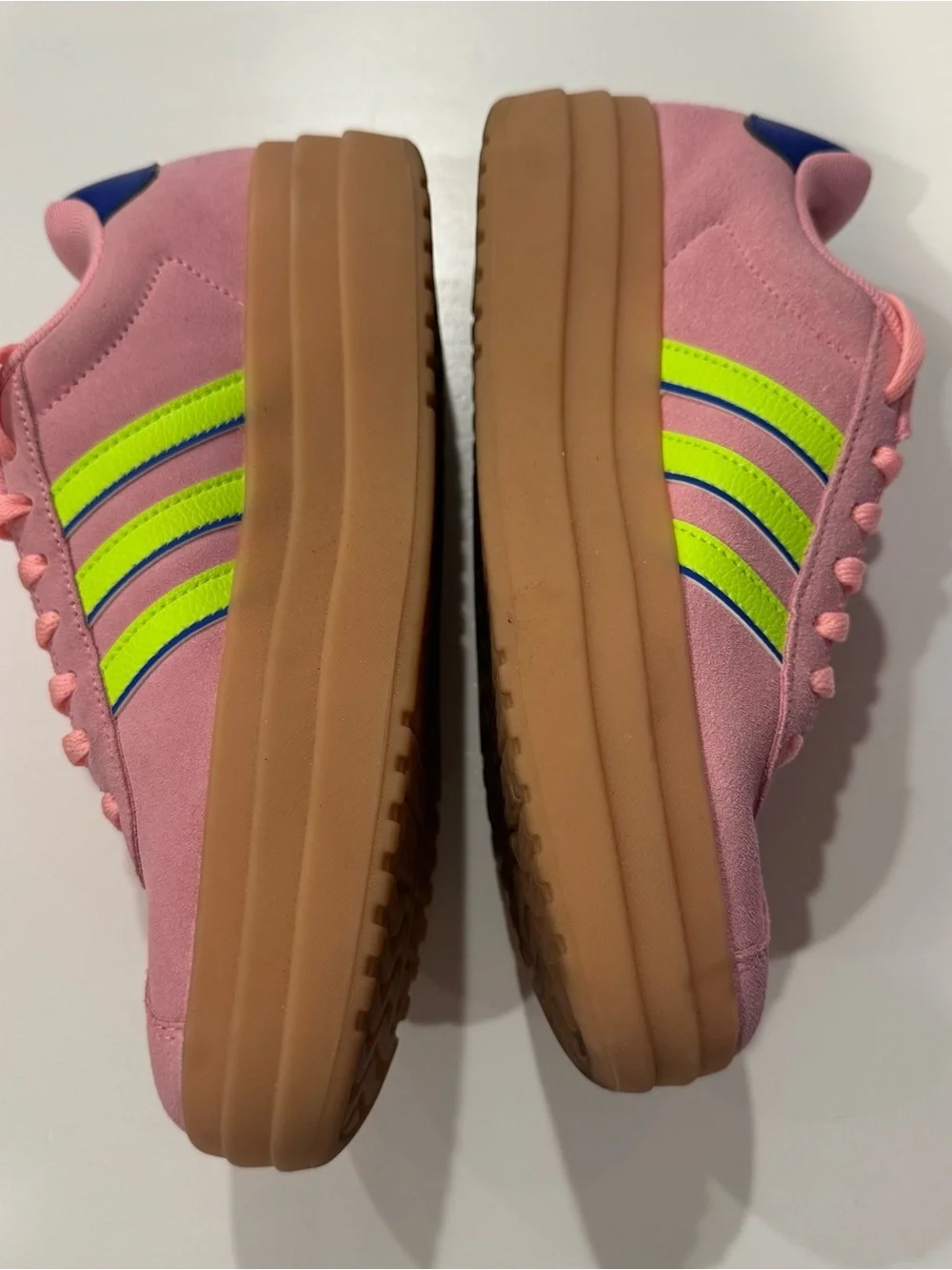 Adidas Women's VL Court Bold Platform Sneaker Pink Lemon Blue Size 5 NIB